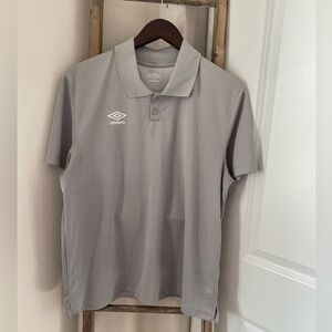 Umbro Light Gray Men's Polo Shirt - Size Large
